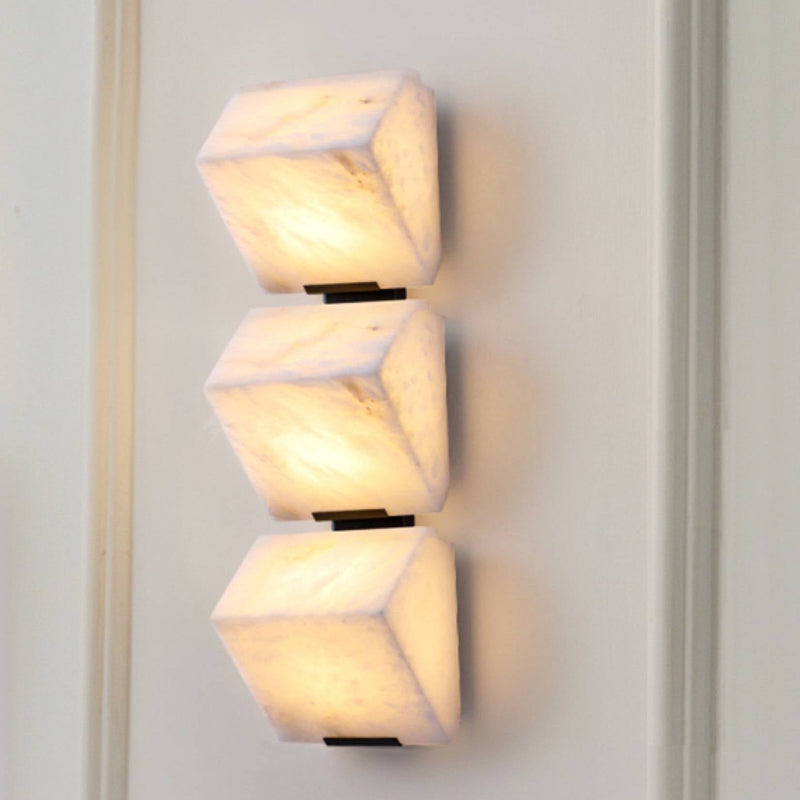 Modern Cube Alabaster Wall Lamp