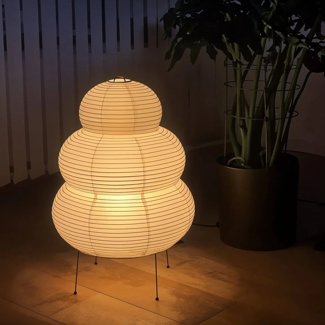 Japanisch inspirierte Papiertischlampe – Maulbeerpapierlampe fürs Schlafzimmer