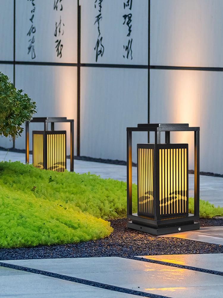 Quadratische Käfig-Gartenleuchte – Metall-Retro-Klassiker-Dekorlampe für den Außenbereich