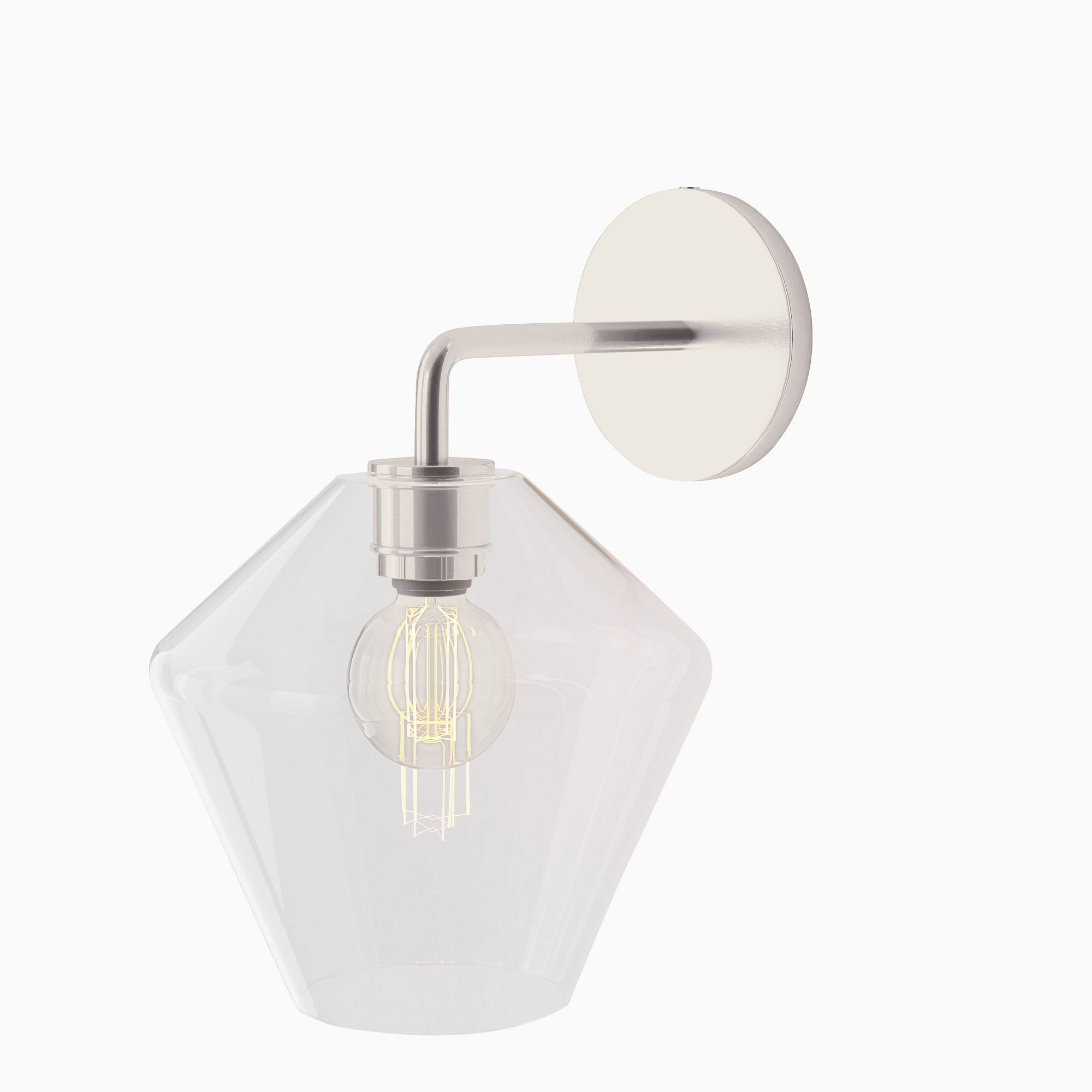 Merin Sculptural Milk Glass Geometric Wall Lamp