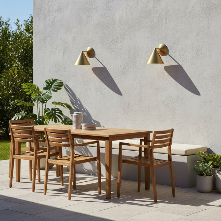 Brivana Metal Outdoor Wall Light - Modern Cone Sconce for Hallway