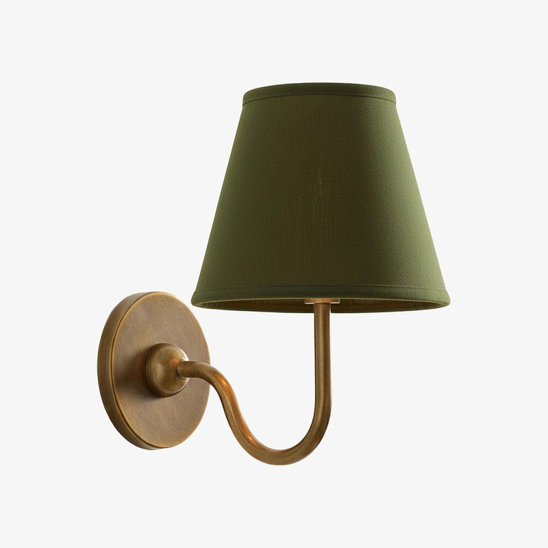 Luvora Pleated Shade Wall Lamp – Modern Brass Linen Lighting