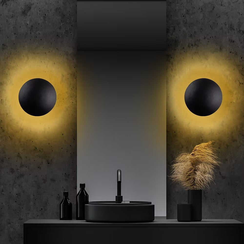Verstellbare Wandlampe Mit Künstlerischer Eclipse-Scheibe Für Flur Und Schlafzimmer