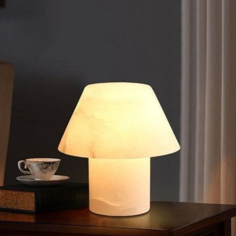 Stylish Mushroom Alabaster LED Table Lamp
