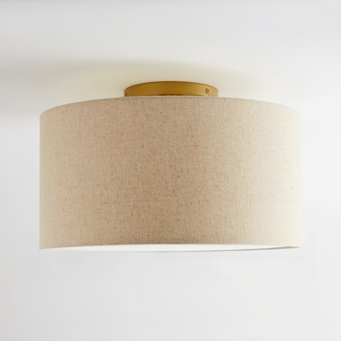 Jelvane Drum Flush Mount with Fabric Shade
