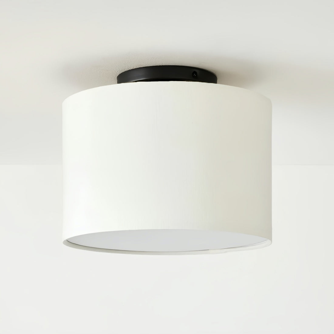 Jelvane Drum Flush Mount with Fabric Shade