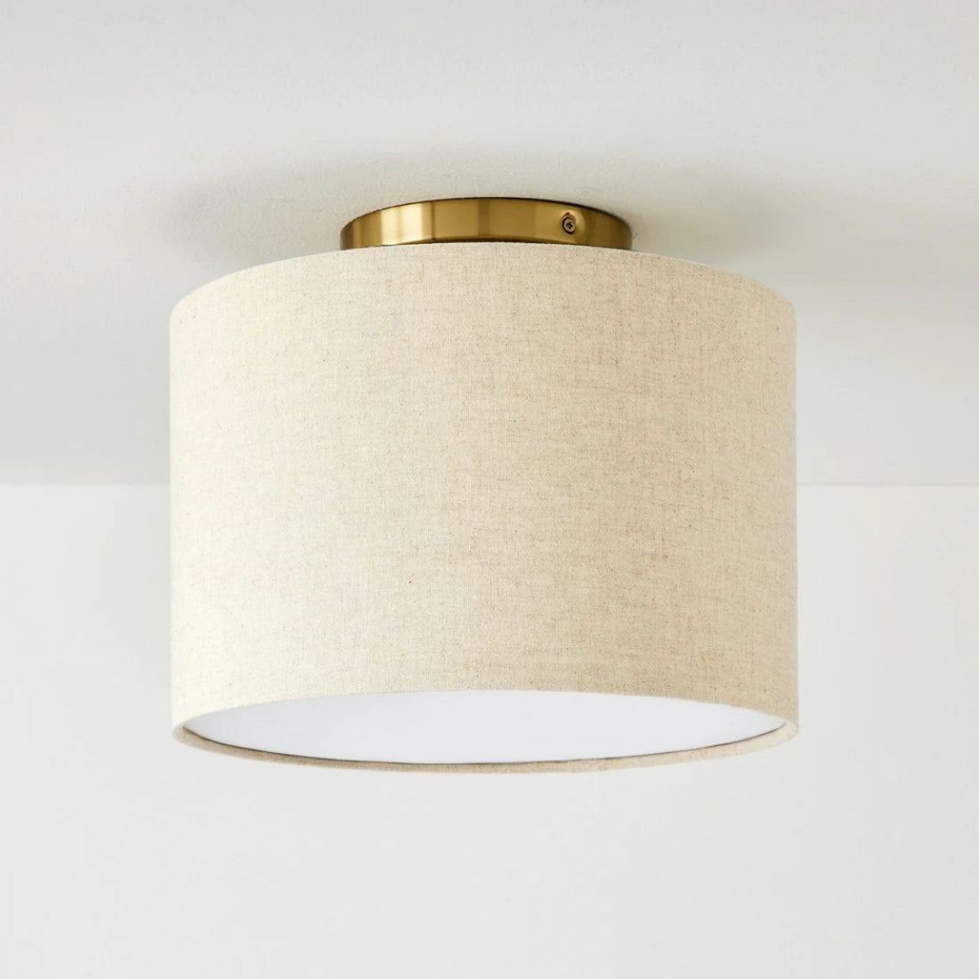 Jelvane Drum Flush Mount with Fabric Shade