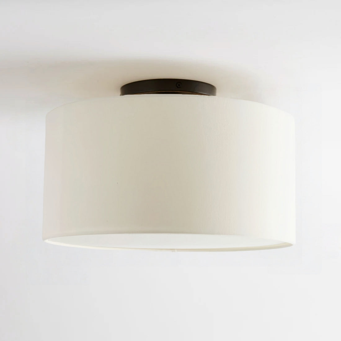 Jelvane Drum Flush Mount with Fabric Shade