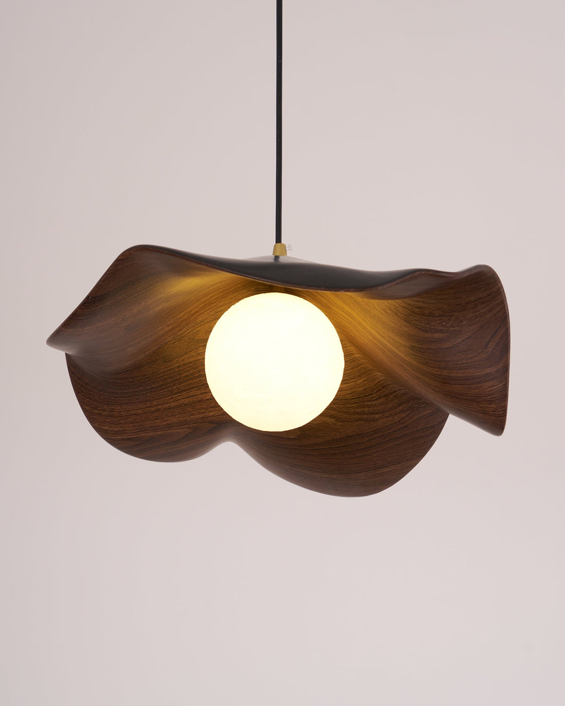 Leaf Vein Glass Plug-In Pendant Lamp