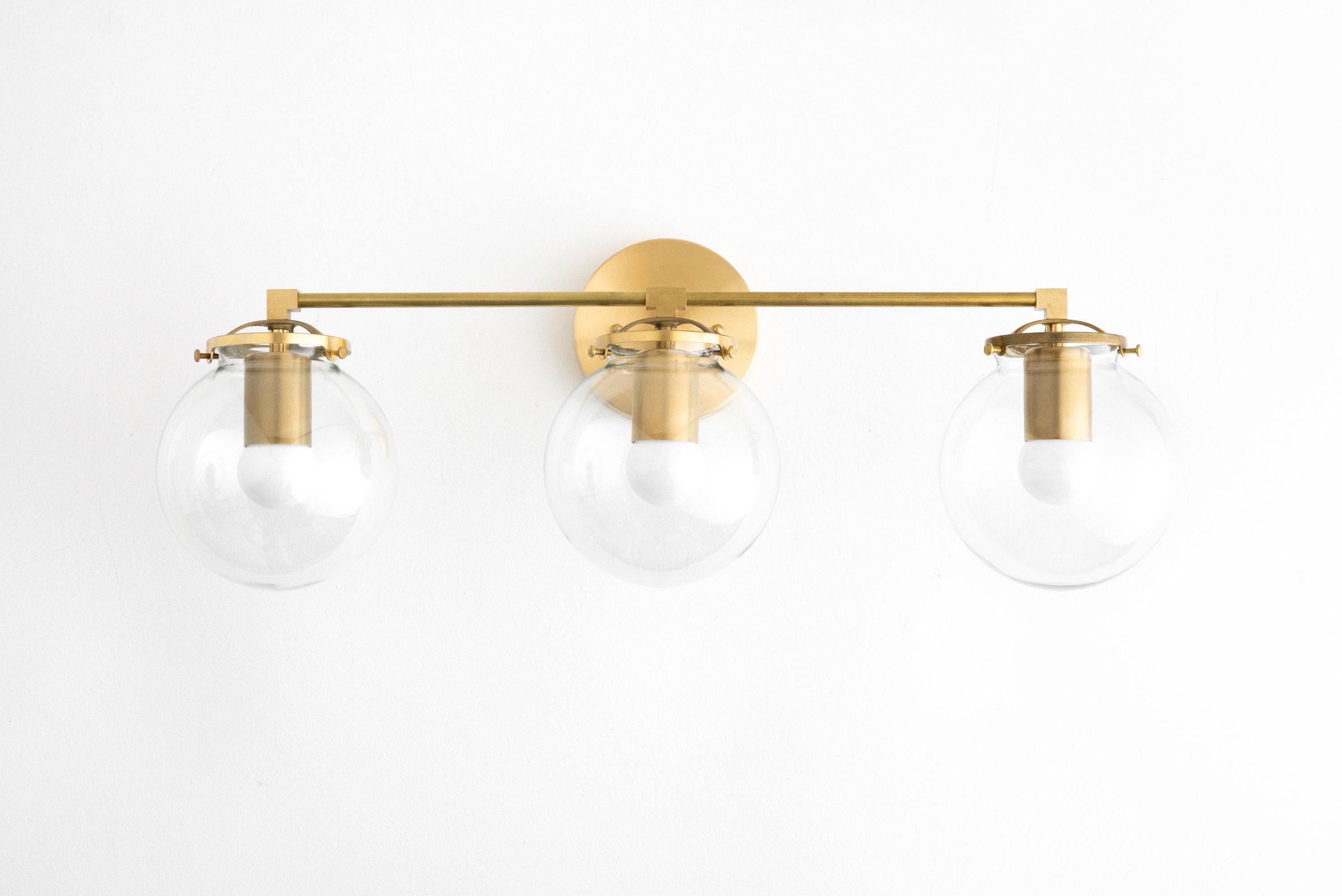 Glorica Glass 3 Shade Globe Vanity Light - Soft Bathroom Light Fixture