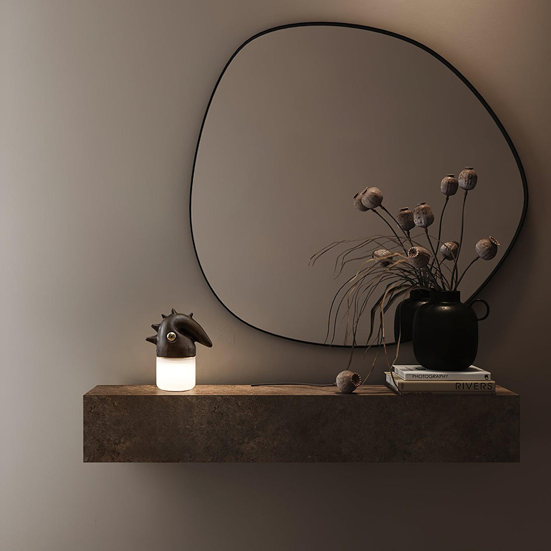 Tischlampe mit Akku - Dekoratives Rosshaarlicht fürs Schlafzimmer