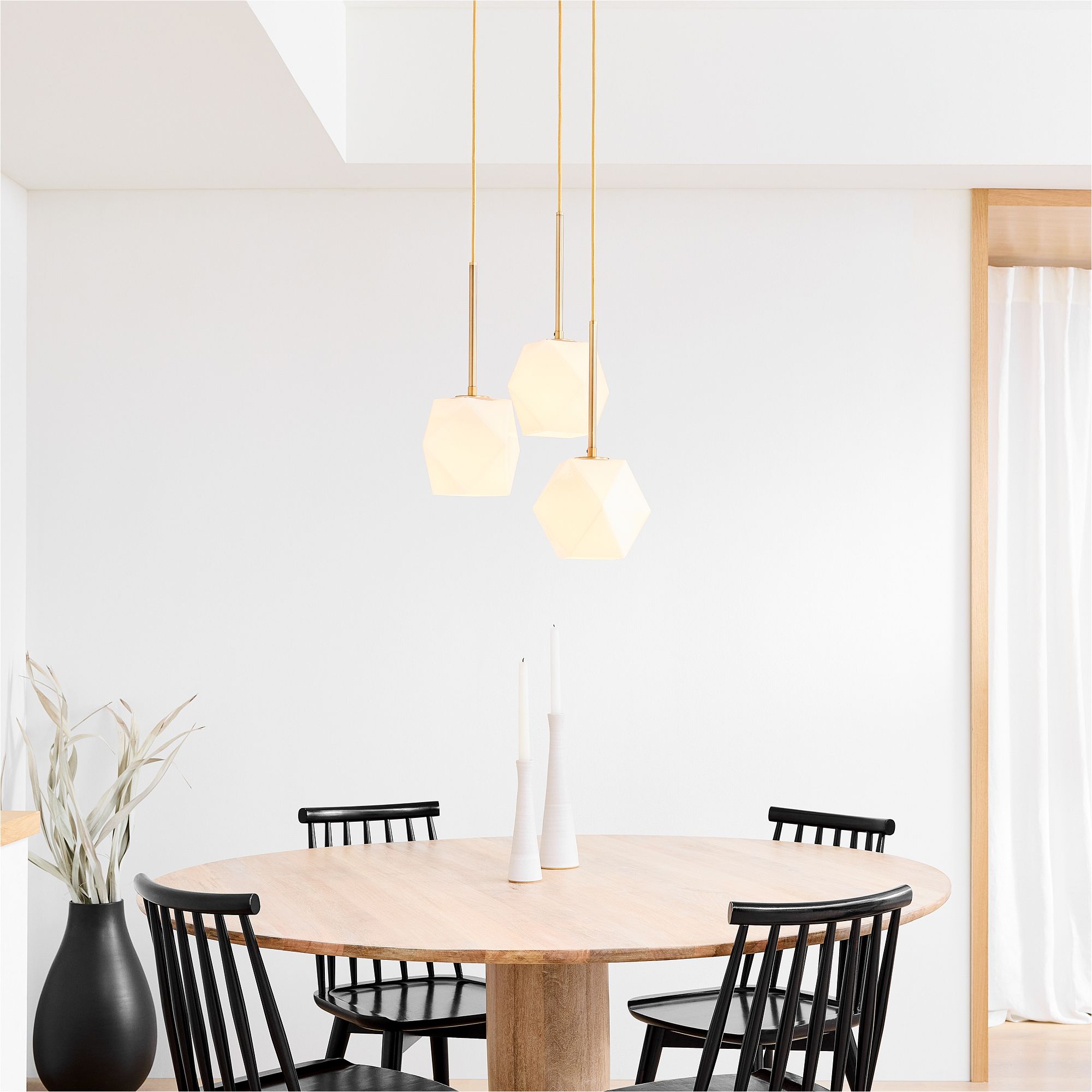 Talvior Sculptural Lighting - 3-Light Faceted Chandelier in Versatile Finishes | Explore Collection