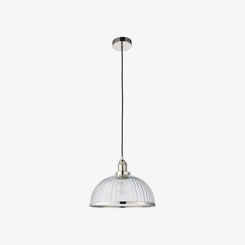 Novera Ribbed Glass Stylish Modern Pendant Lamp for Bedroom and Dining Area