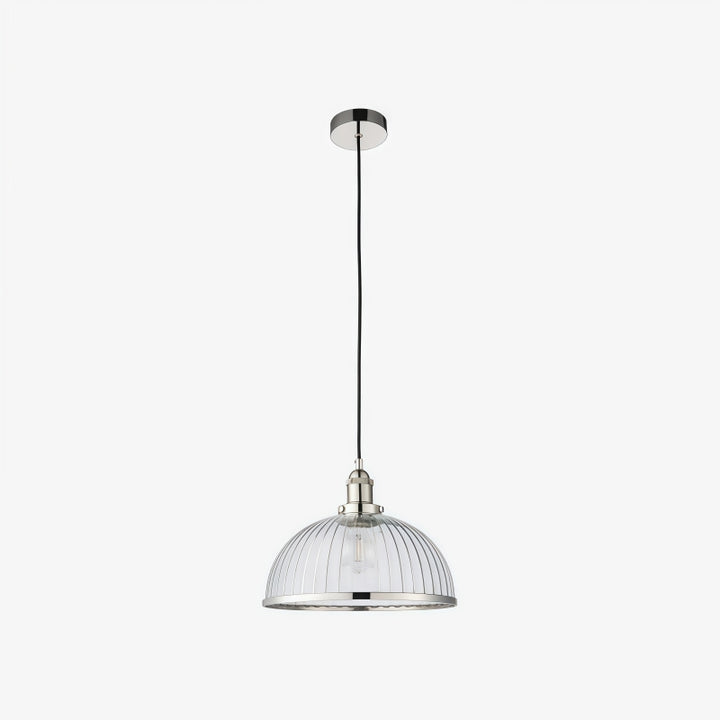 Novera Ribbed Glass Stylish Modern Pendant Lamp for Bedroom and Dining Area
