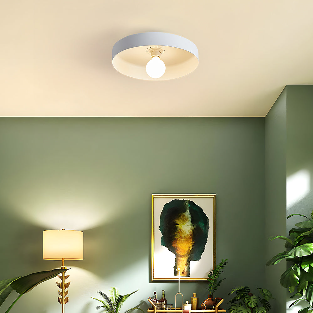 Flush Mount Art Decor Ceiling Light - Iron Round Fixture for Entryway