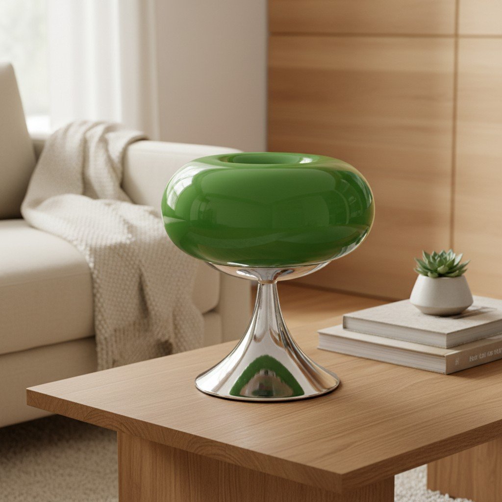 Lollora Rounded Sculptural Lamp - Contemporary Bauhaus Glass Table Light for Bedside