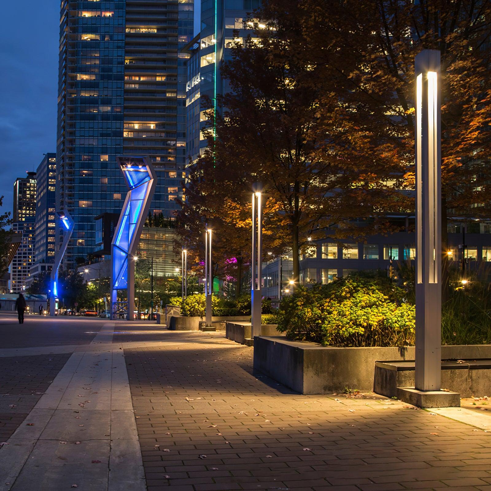 Modern Pole Outdoor Light - Geometric Post Garden Street Lamp