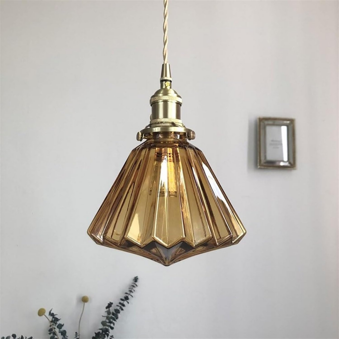 Brass Glass Pendant Light - Elevate Charm Fixture for Kitchen