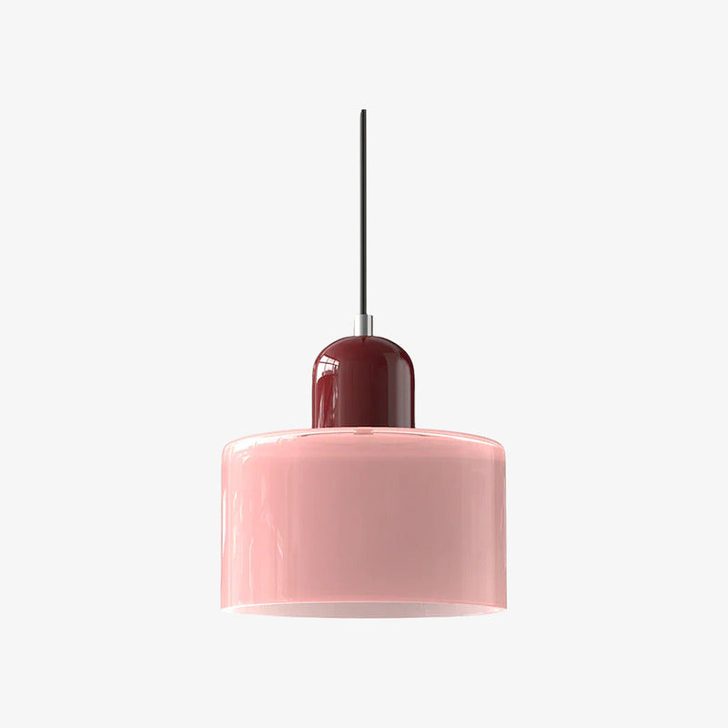 Creative Morandi Cylindrical Glass Pendant – Modern Dining Room