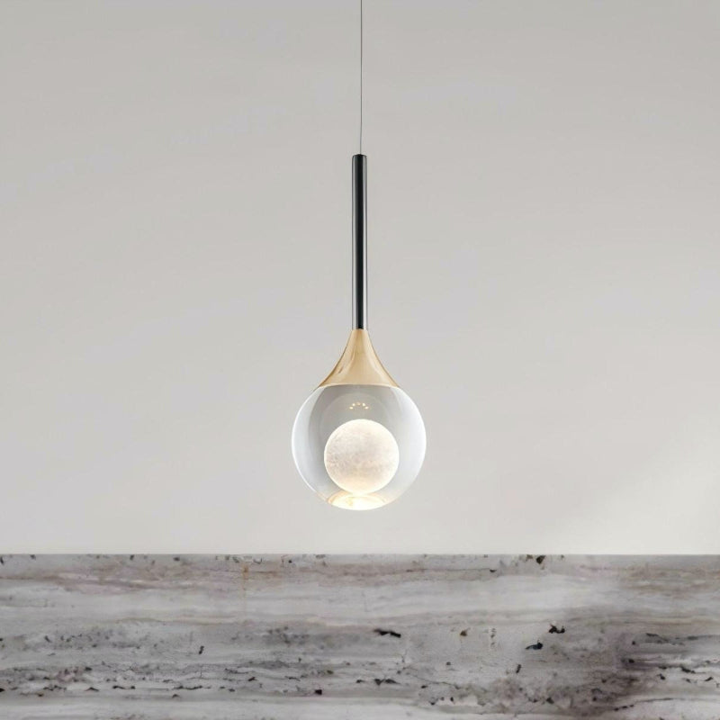 Moon Art Design Water Drop Clear Pendant Light