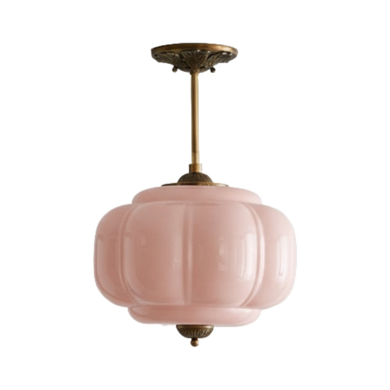 Vintage Milk Glass Eloise Semi-Flush Mount Pendant Light