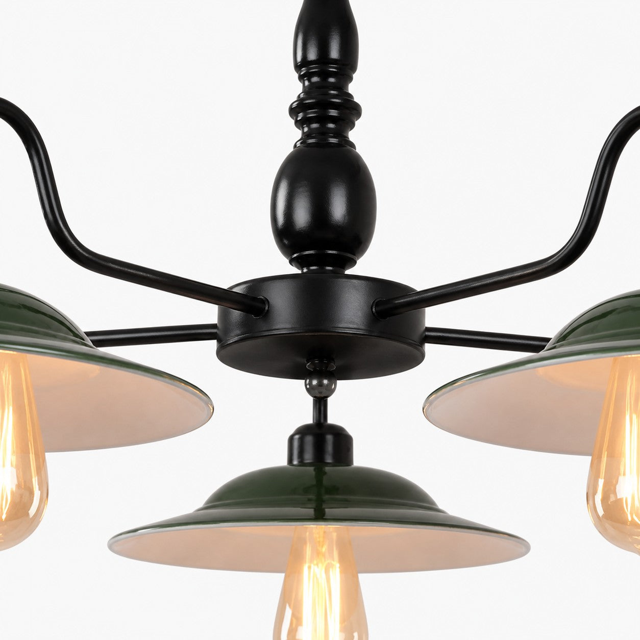 Green Enamel Industrial Chandelier