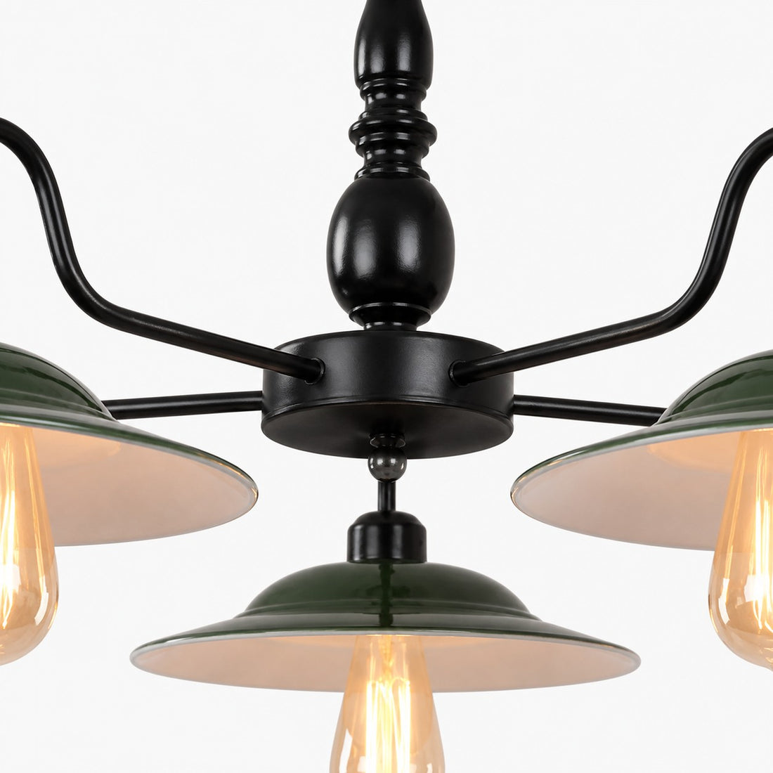 Green Enamel Industrial Chandelier
