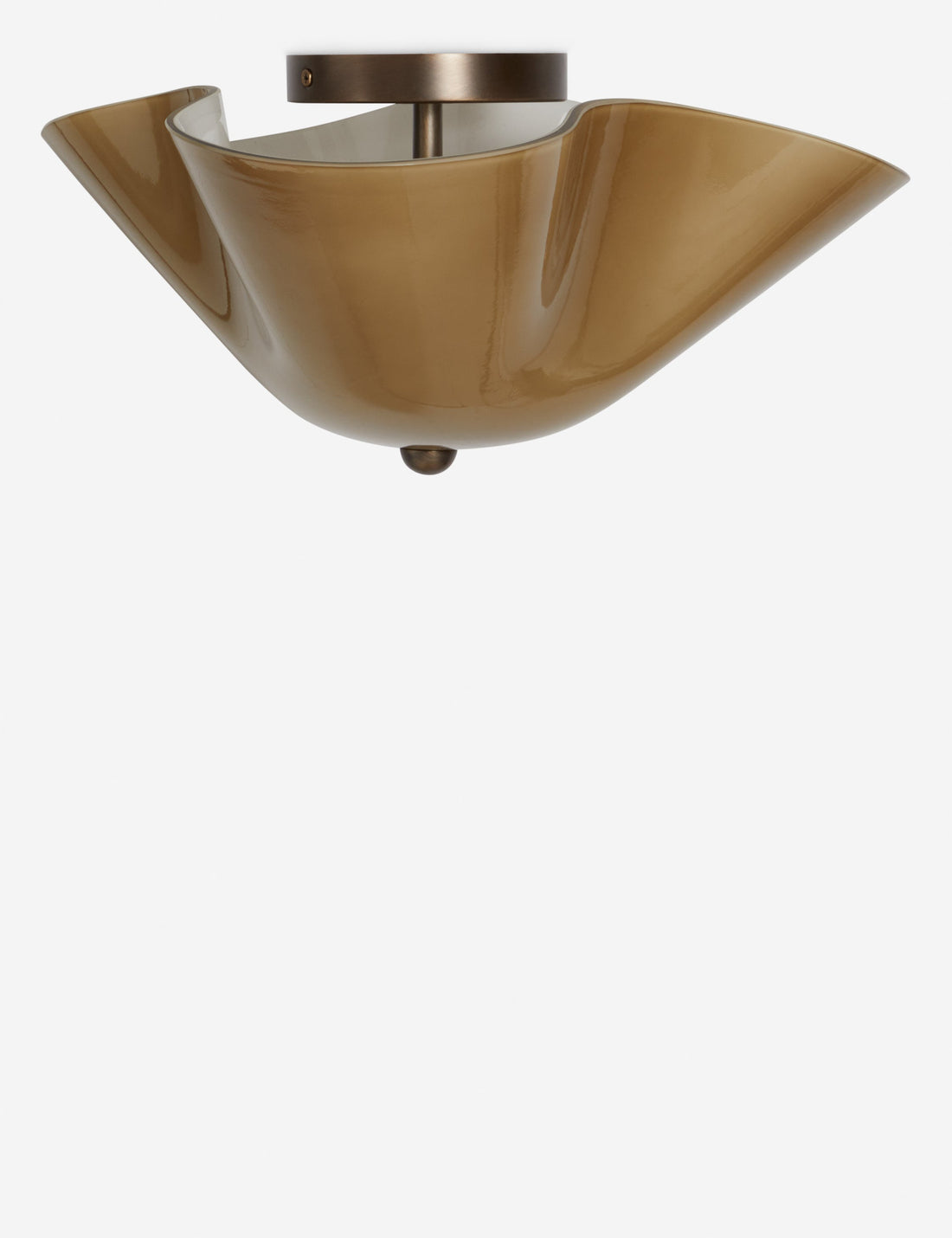 Bellina Deckenleuchte aus Glas, moderne Leuchte mit Messingakzent