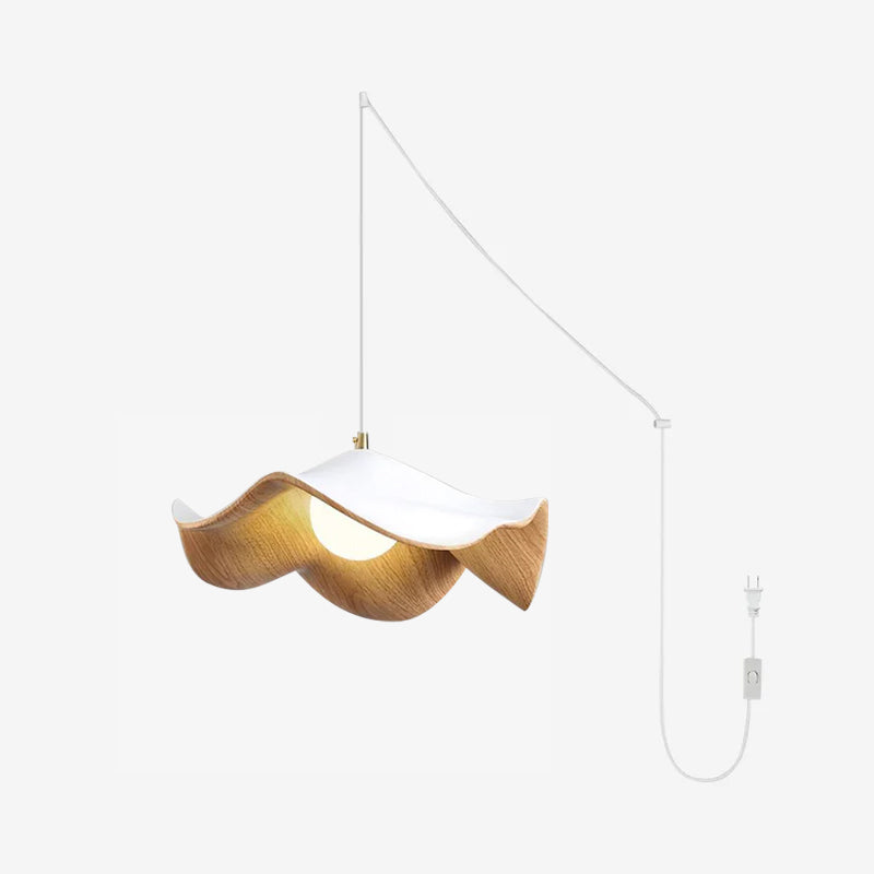 Leaf Vein Glass Plug-In Pendant Lamp