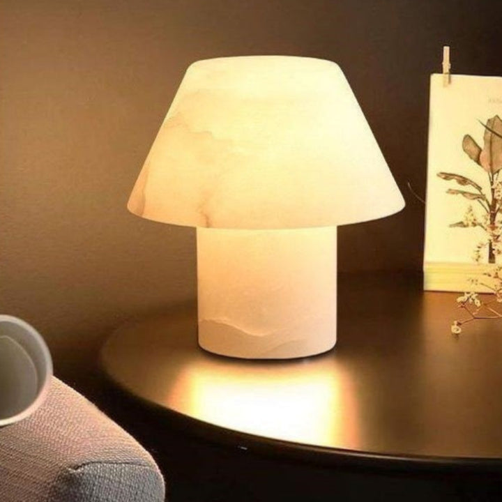 Delicate Stylish Mushroom Fitz Alabaster Table Lamp