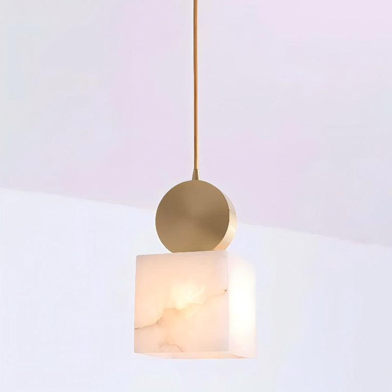 Scandinavian Geometric Alabaster Texture Pendant Light