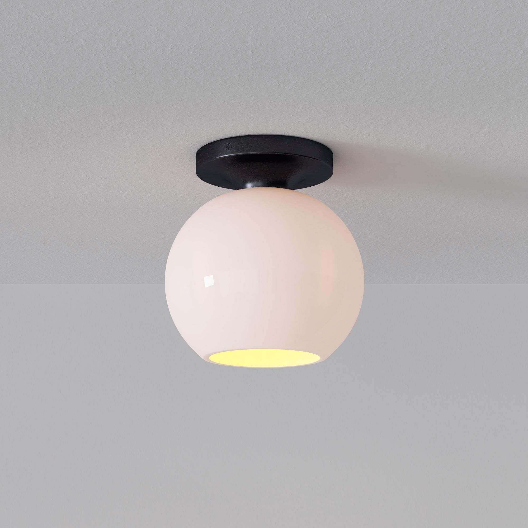 Selvion Modern Globe Ceiling Lamp - Damp-Rated Bathroom Lighting - Luxe Glass Shade