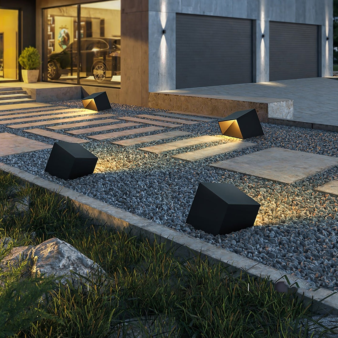 Cube Garden Solar Light - Compact LED Lamp for Patio & Small Gardens