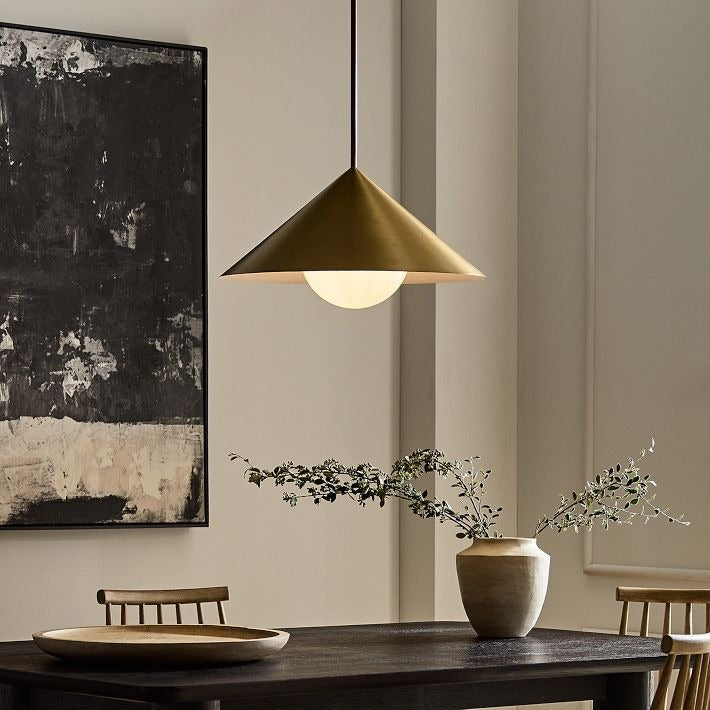 Brivana Cone Pendant Light - Mid-Century Adjustable Metal Kitchen Lamp