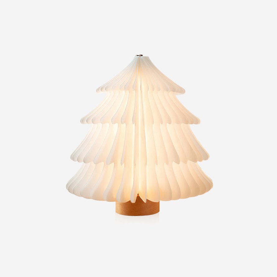 Foldable Christmas Tree Table Lamp - Wooden LED Light for Living Room