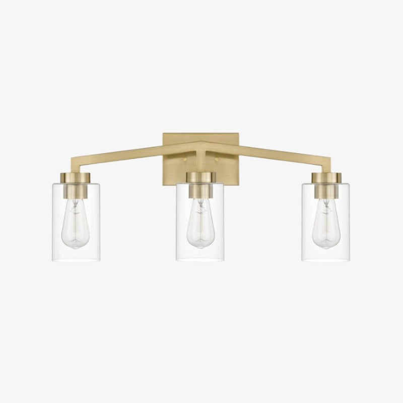 Brassiq Industrial Glass Cylinder Wall Lamp - Vintage Style Bathroom Vanity Light