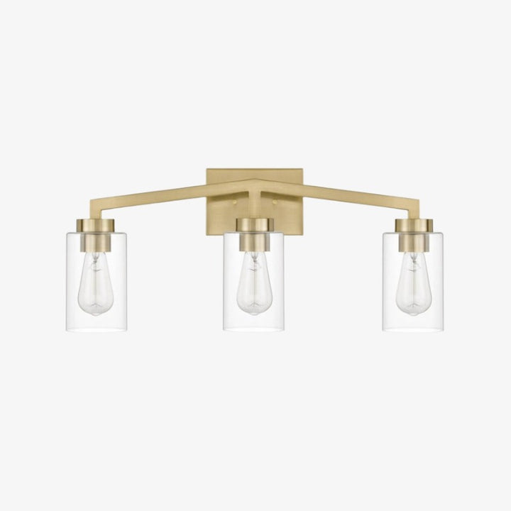 Brassiq Industrial Glass Cylinder Wall Lamp - Vintage Style Bathroom Vanity Light