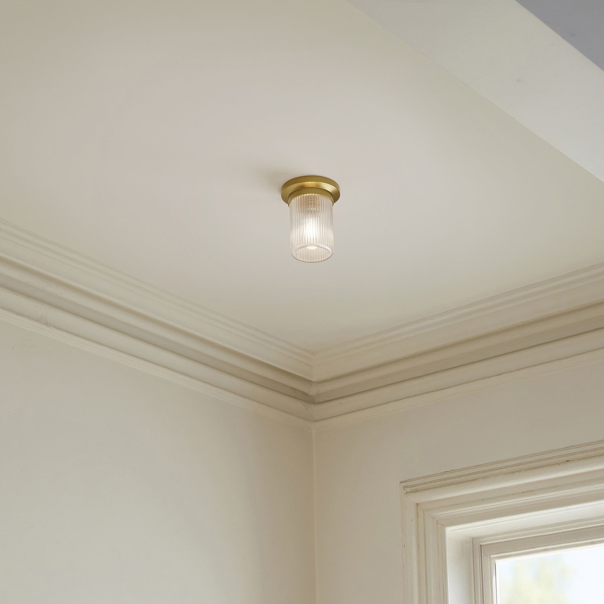 Rivora Fluted Glass Flush Mount – Ribbed Durable Ceiling Light