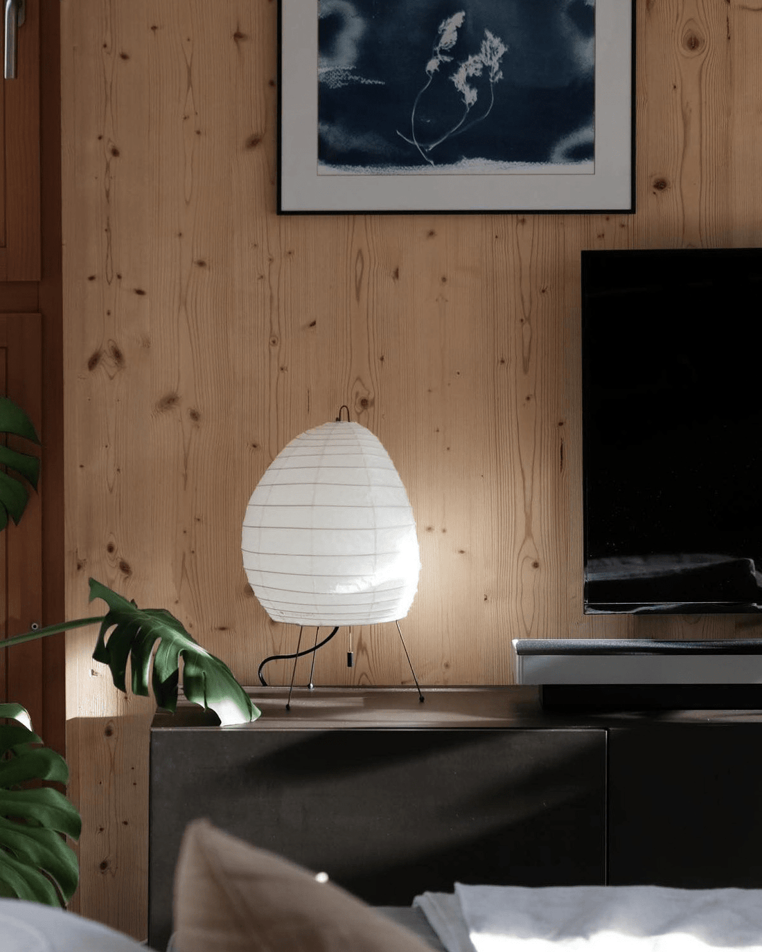 Papiertischlampe – Minimalistische Lampe im Washi-Stil für die Leseecke
