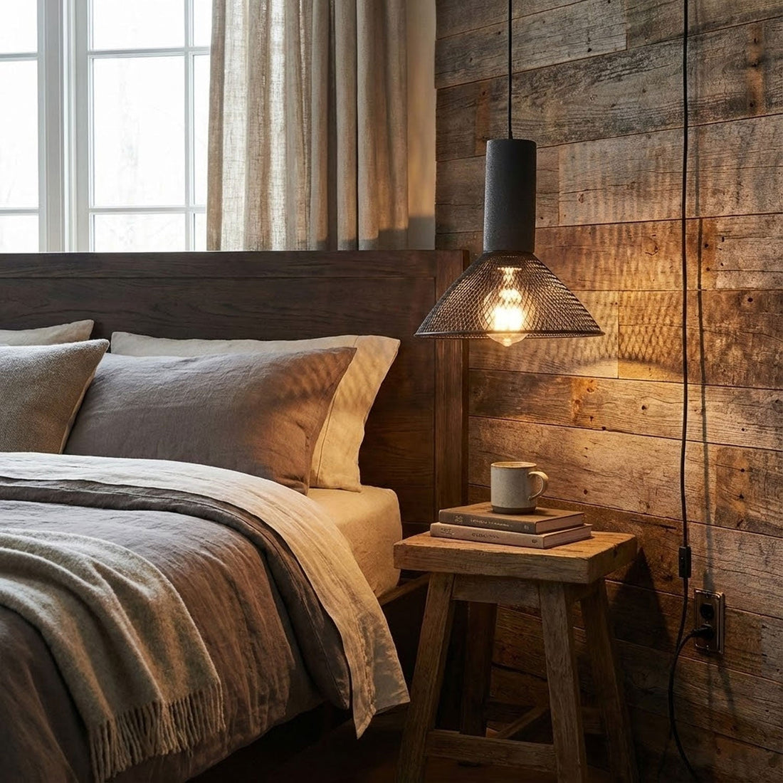 Perforated Iron Plug-In Pendant Light