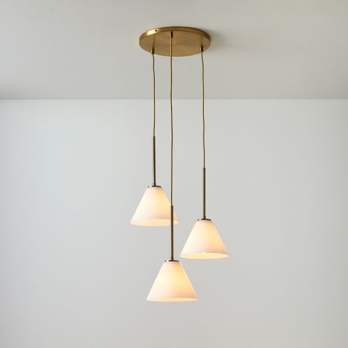 Conica 3-Light Cone Chandelier - Sculptural Glass Pendant Lighting Modern Style