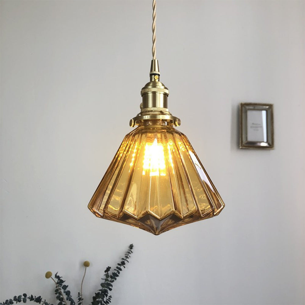 Brass Glass Pendant Light - Elevate Charm Fixture for Kitchen