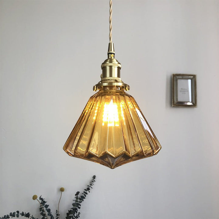 Brass Glass Pendant Light - Elevate Charm Fixture for Kitchen