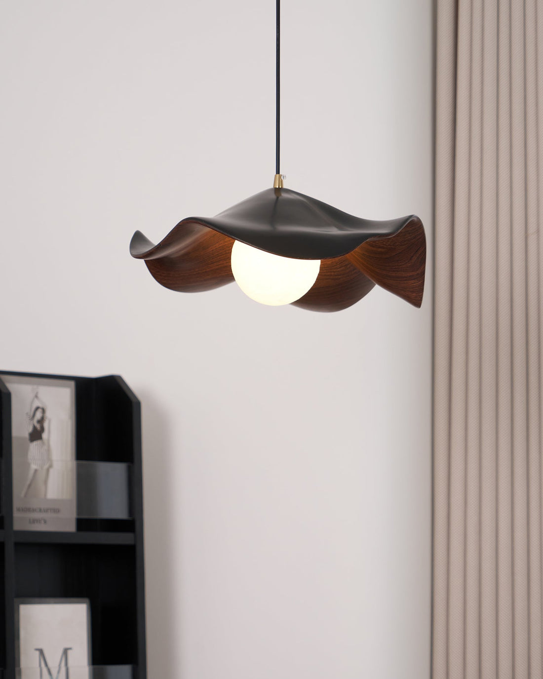 Leaf Vein Glass Plug-In Pendant Lamp