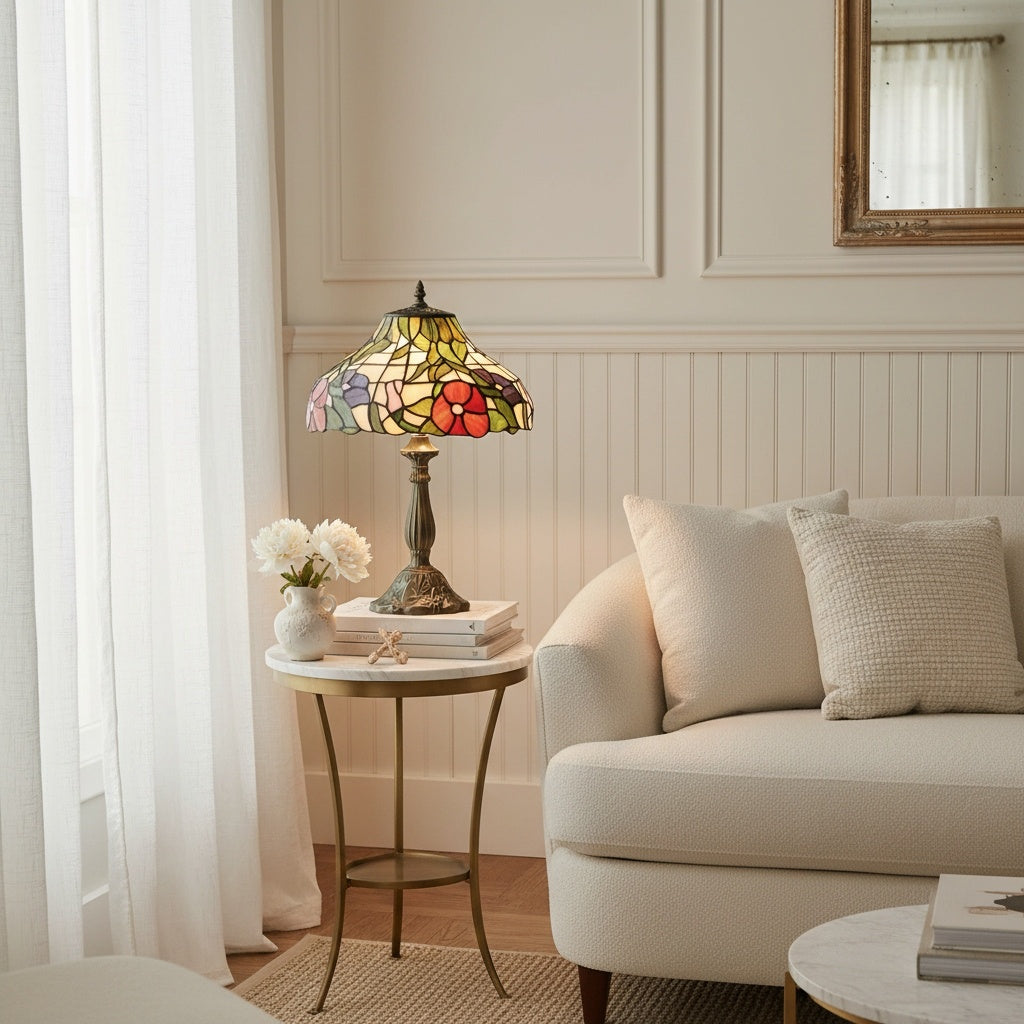 TF Harken Decorative Jewel Table Lamp - Stunning Glass Design Perfect for Bedroom or Living Room