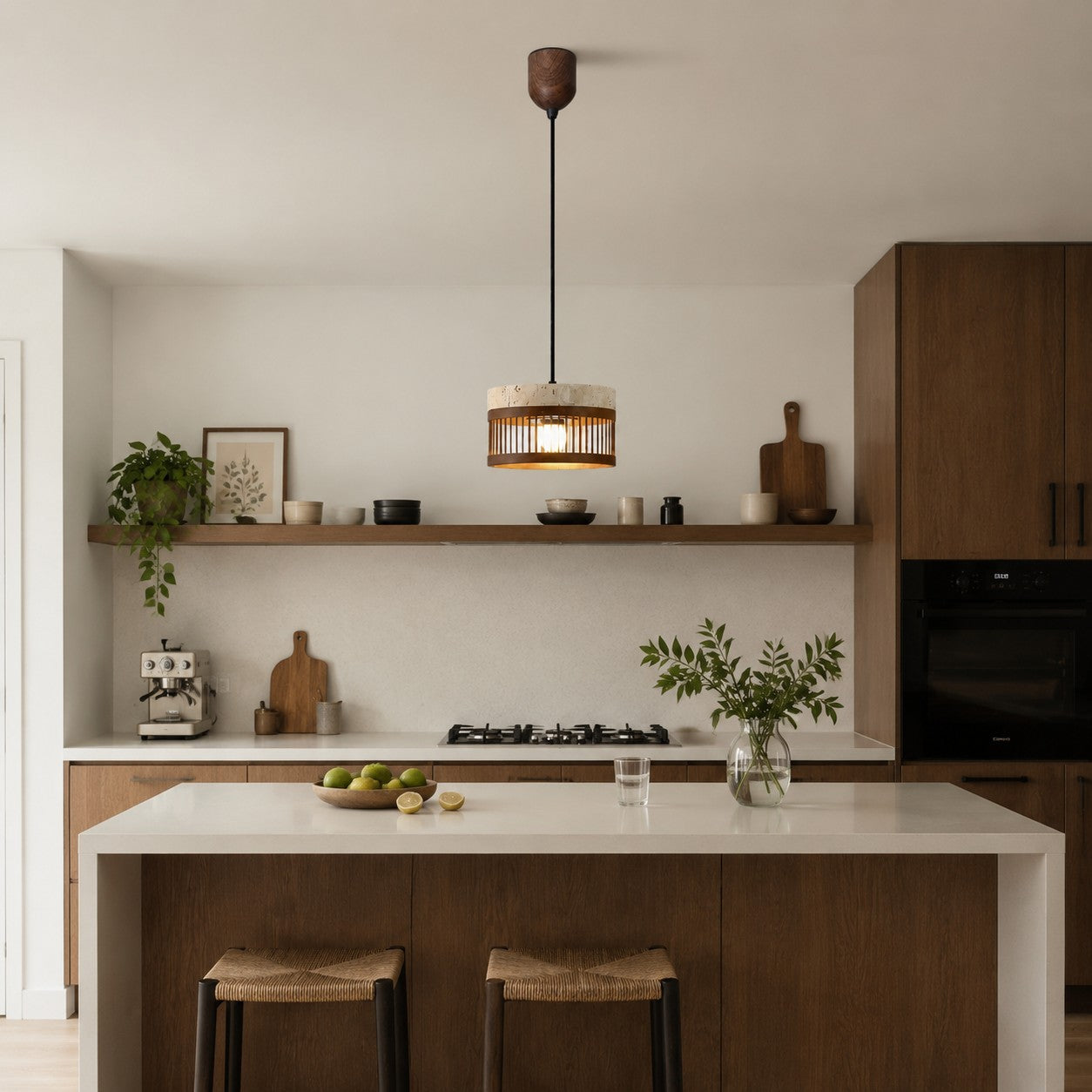 Vintage Travertine Metal Pendant Lamp for Dining Room