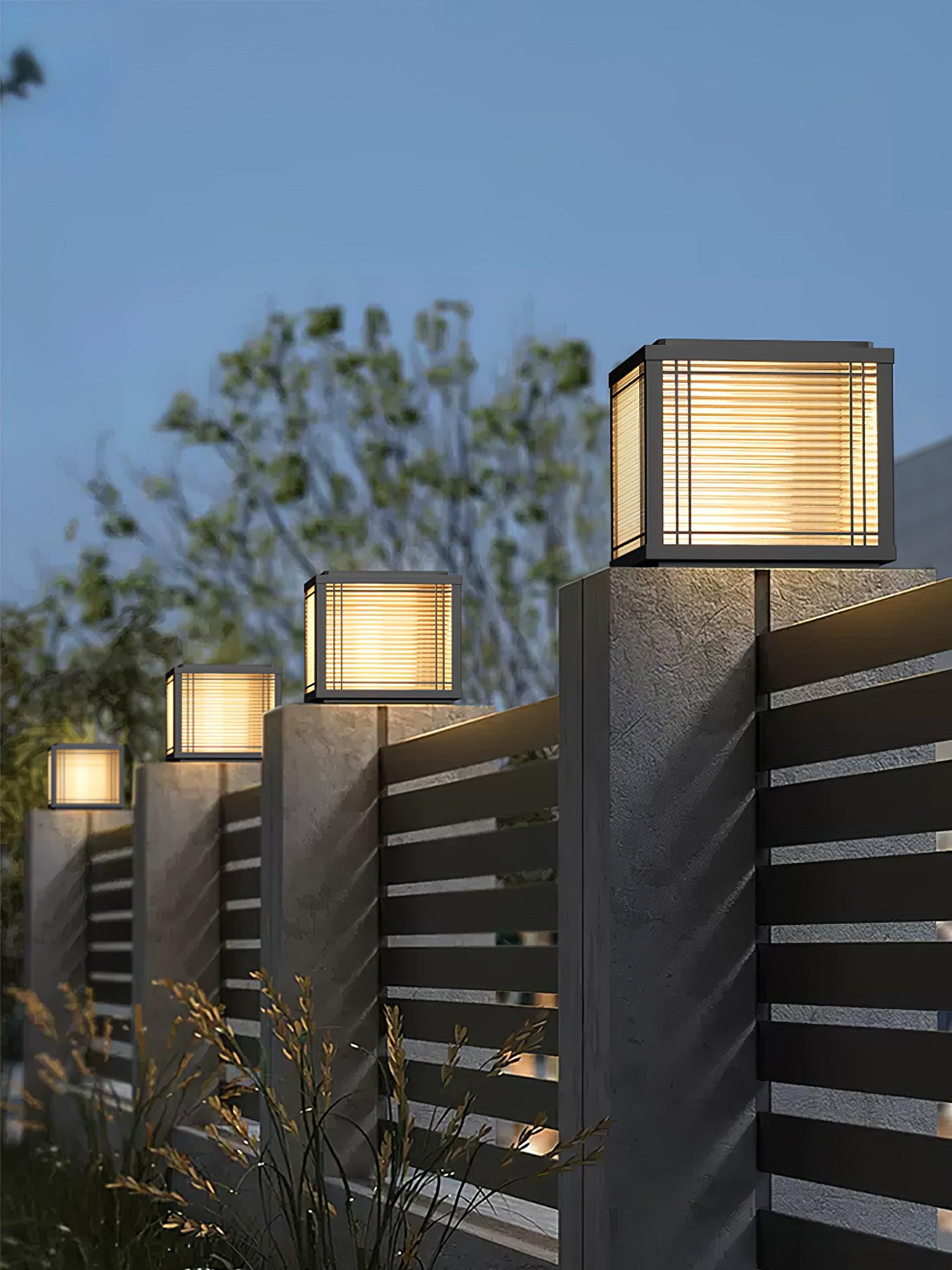 Outdoor Post Light - Solar Stainless Steel Lamp for Deck & Garden Use