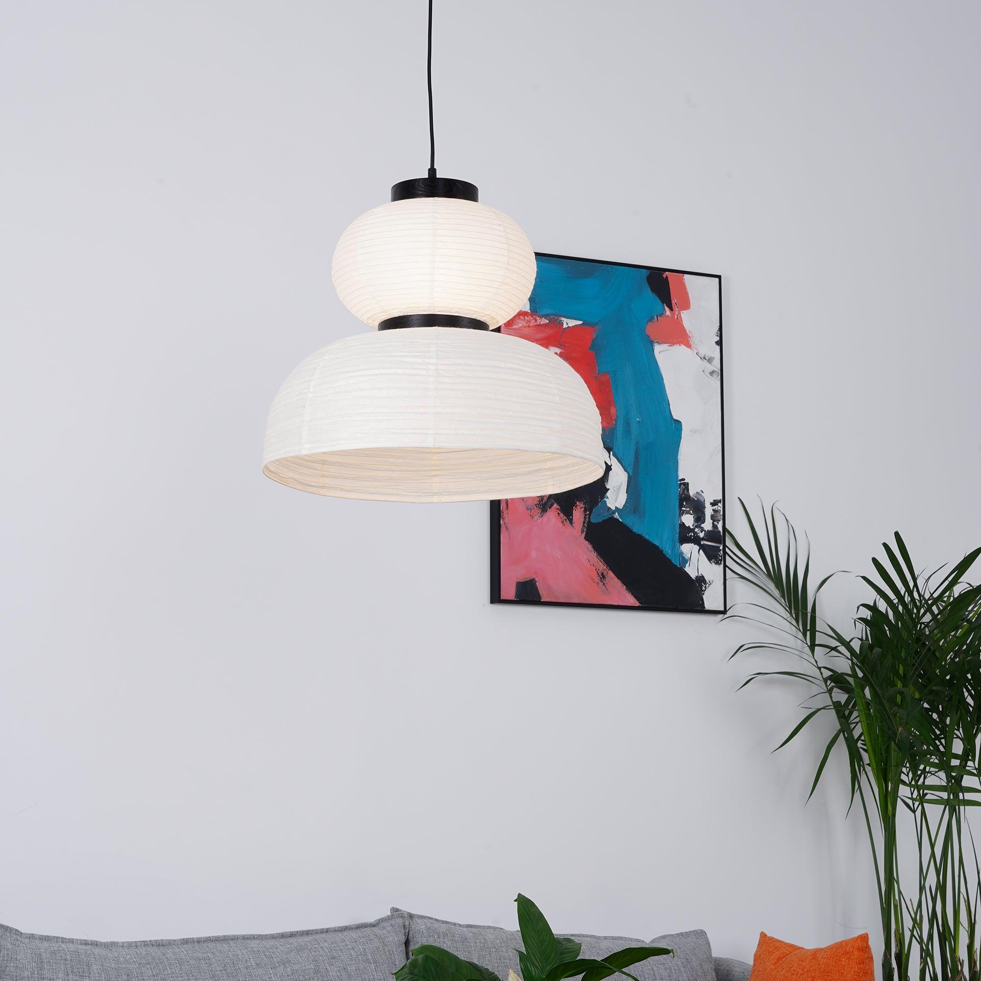 Rounded Layered Paper Plug-In Pendant