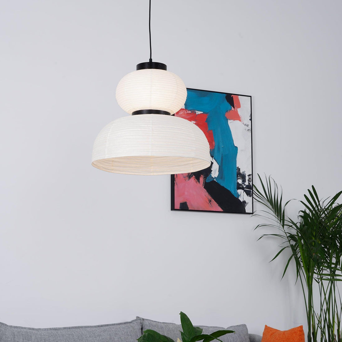 Rounded Layered Paper Plug-In Pendant