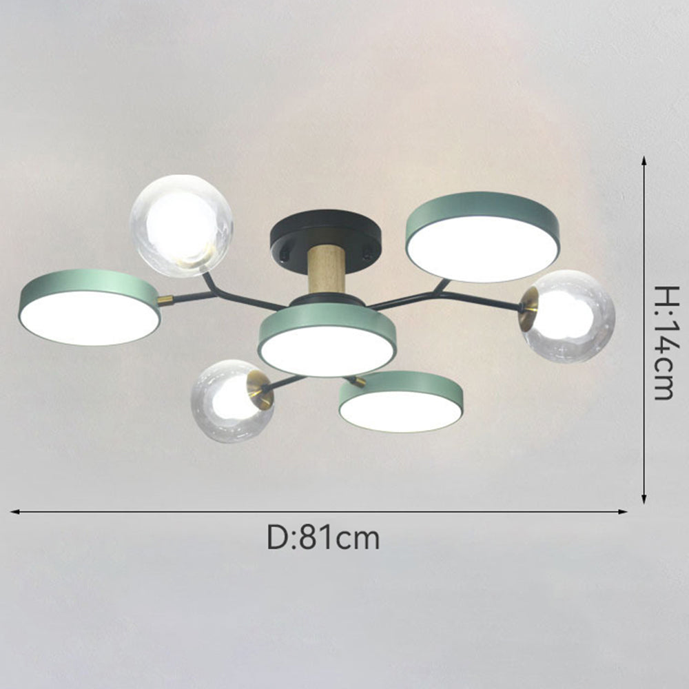 Branch LED Acrylic Ceiling Lamp - Creative Disc Design for Living Room